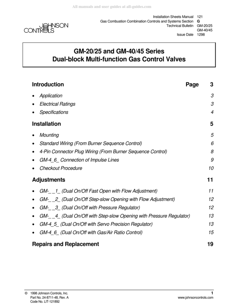 Johnson Controls GM 20 Series Installation Sheets Manual