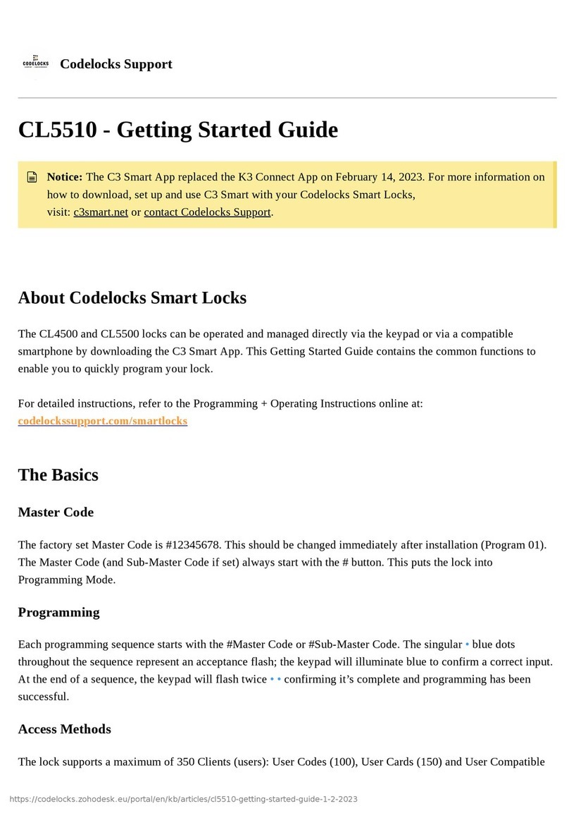 CODELOCKS CL5510 User manual