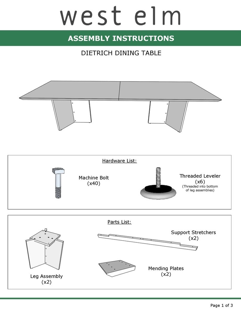 West Elm DIETRICH DINING TABLE User manual