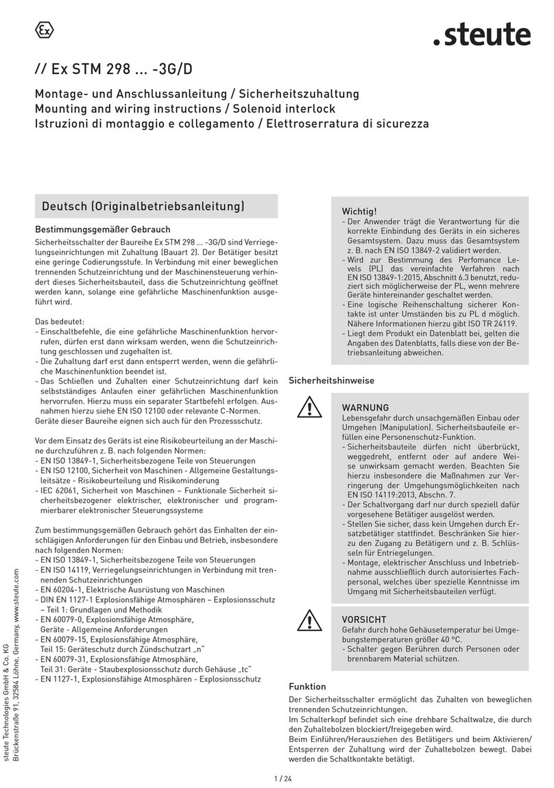 steute Ex STM 298 3G/D Series Programming manual