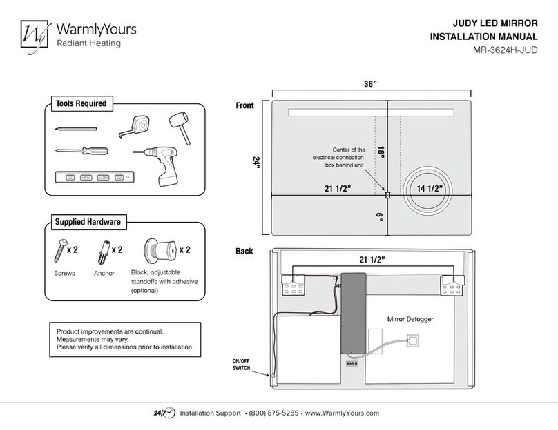 WarmlyYours JUDY MR-3624H-JUD installation manual WarmlyYours JUDY MR-3624H-JUD installation manual