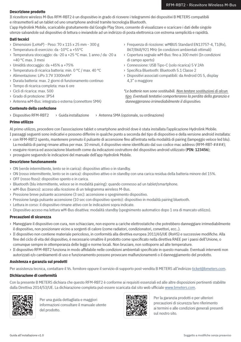 B meters RFM-RBT2 User manual