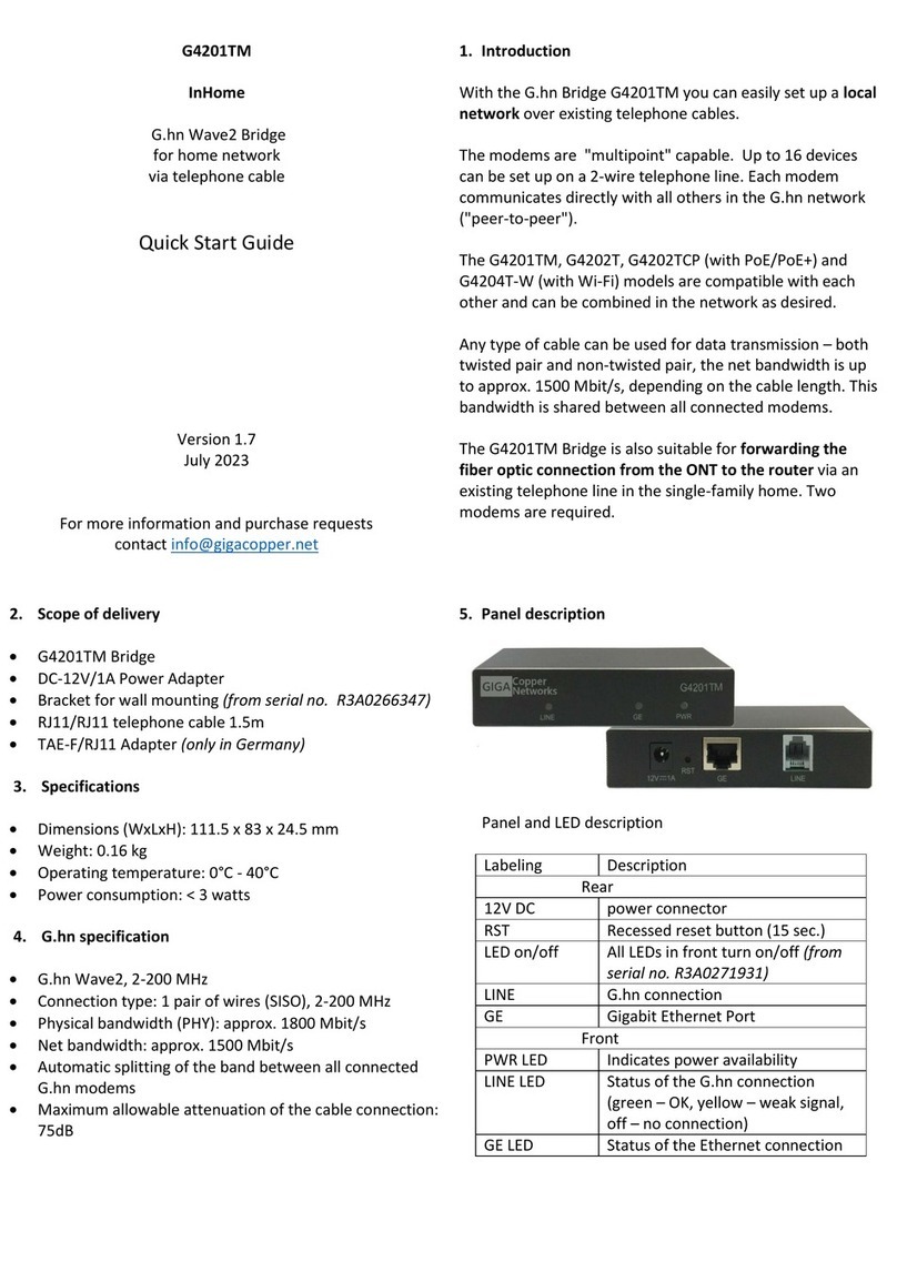 GIGA Copper G4201TM quick start guide