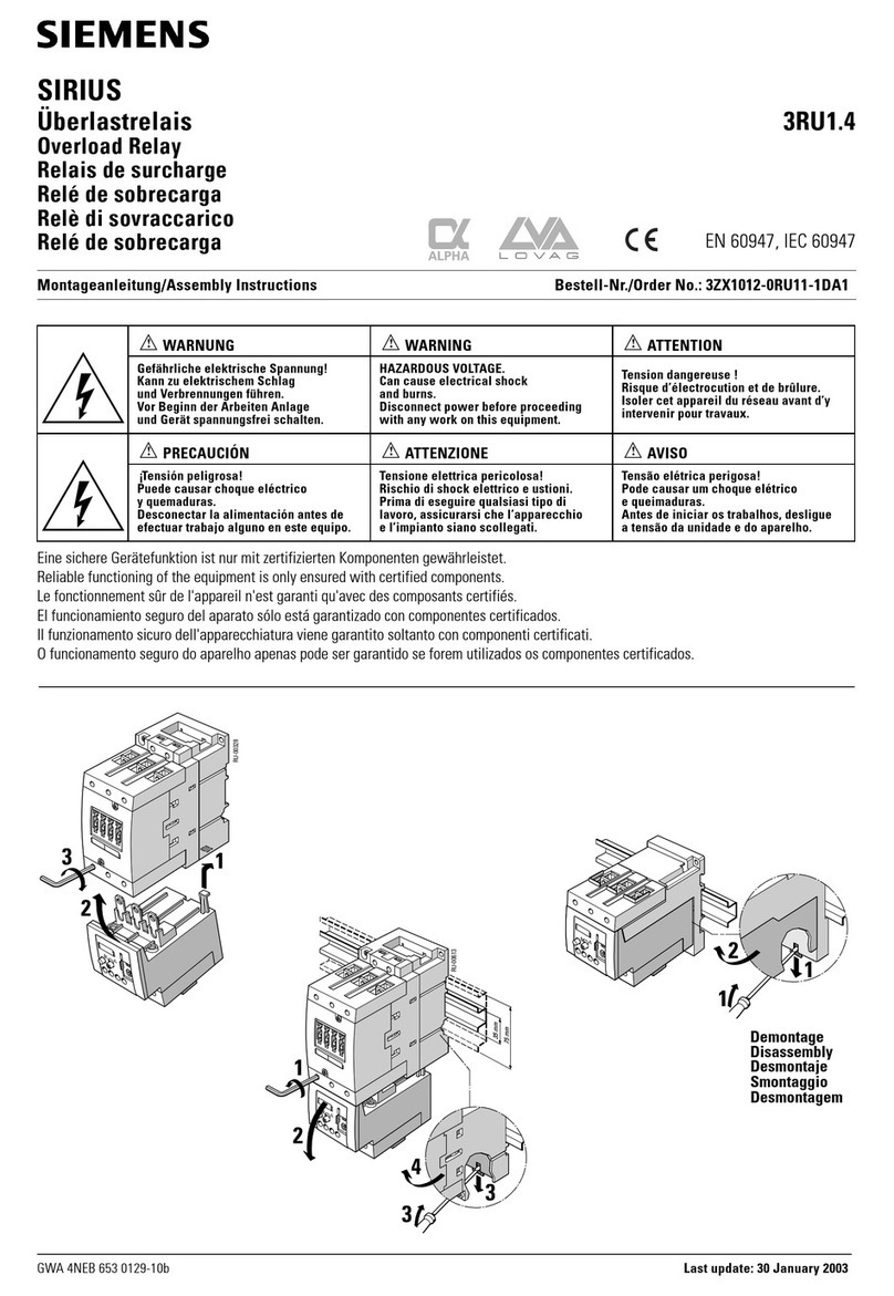 Siemens SIRIUS 3RU1 4 Series User manual