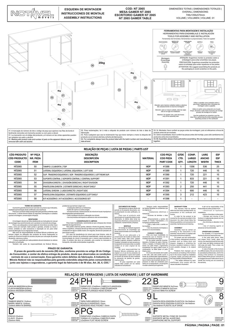 Notável Móveis NT 2065 Assembly instructions