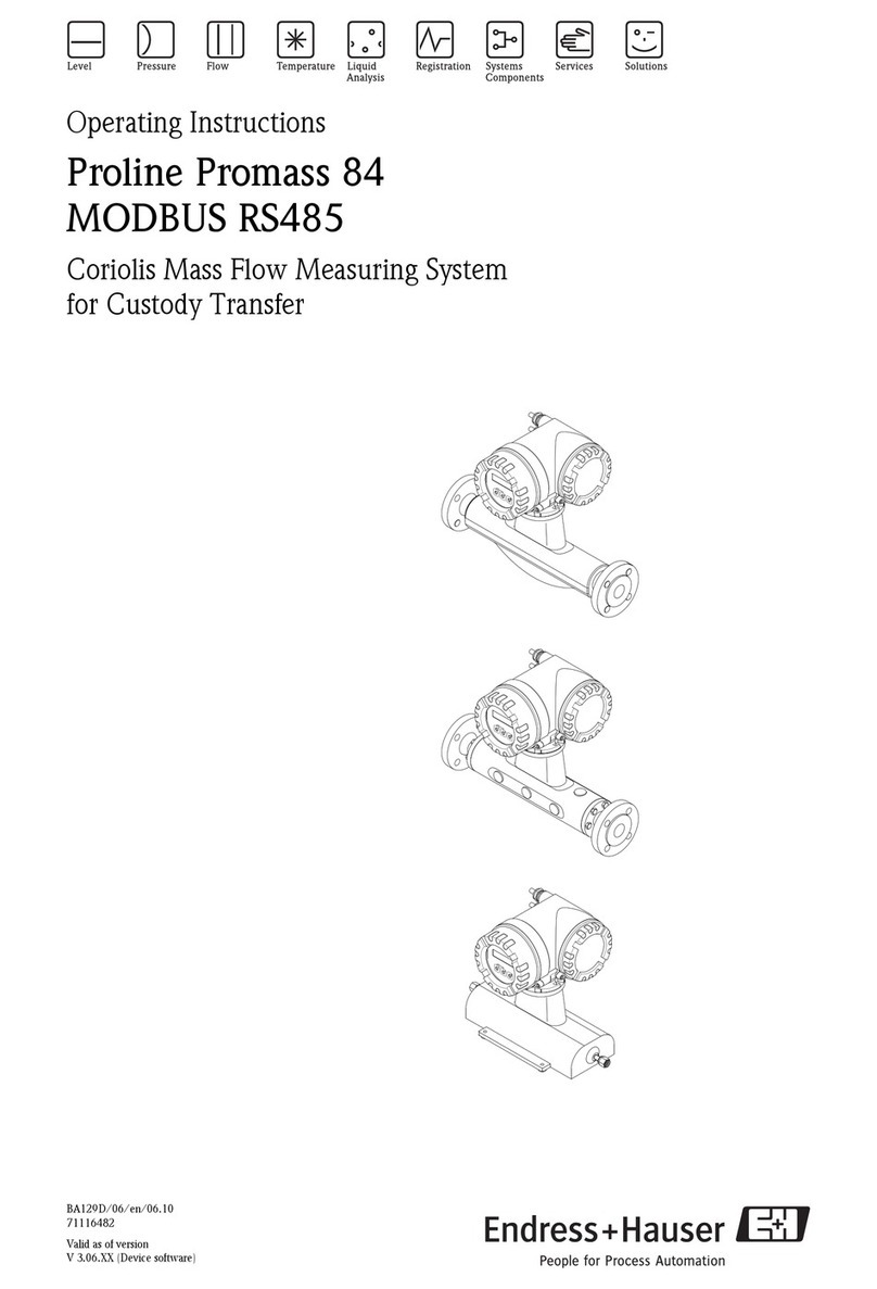 Endress+Hauser Proline Promass 84 MODBUS RS485 operating instructions