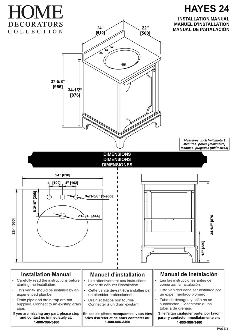 Home Decorators Collection HAYES 24 User manual Home Decorators Collection HAYES 24 User manual