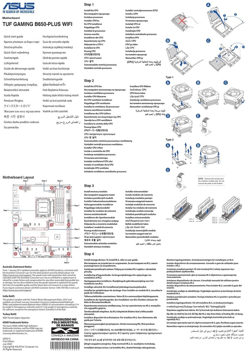 Asus TUF GAMING B650-PLUS quick start guide