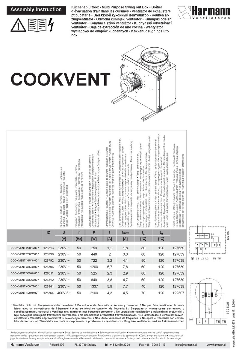 Harmann COOKVENT 200/1700 Assembly instruction