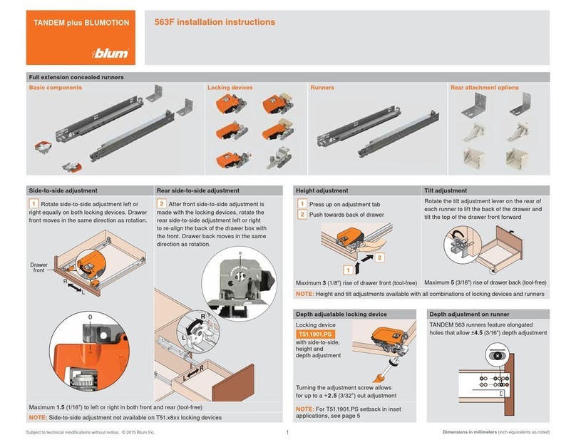 BLUM TANDEM plus BLUMOTION 563F User manual BLUM TANDEM plus BLUMOTION 563F User manual