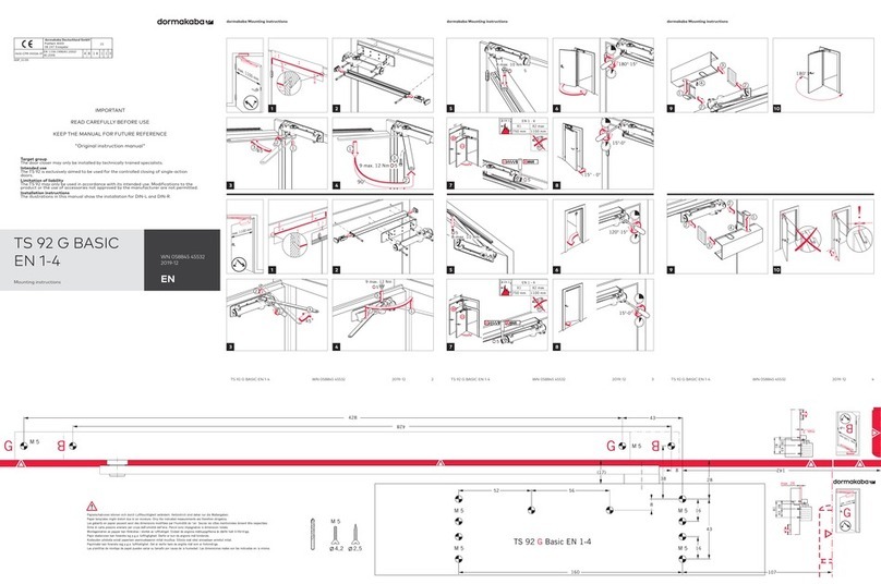 Dormakaba TS 92 G BASIC EN 1-4 Mounting instructions