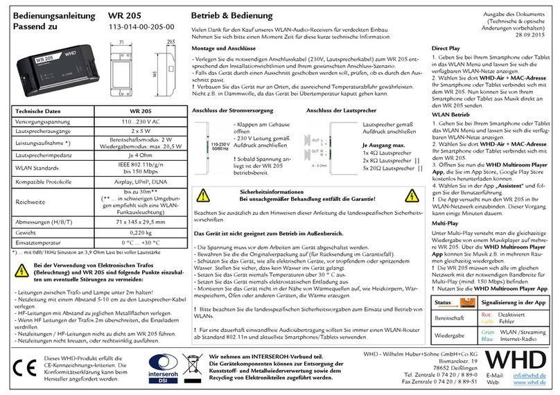 WHD WR 205 manual