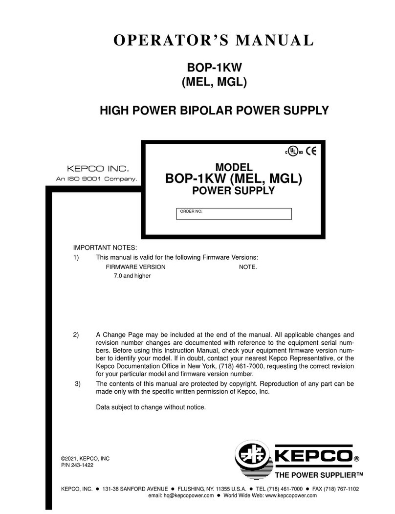 KEPCO BOP 10-100MEL Operator's manual
