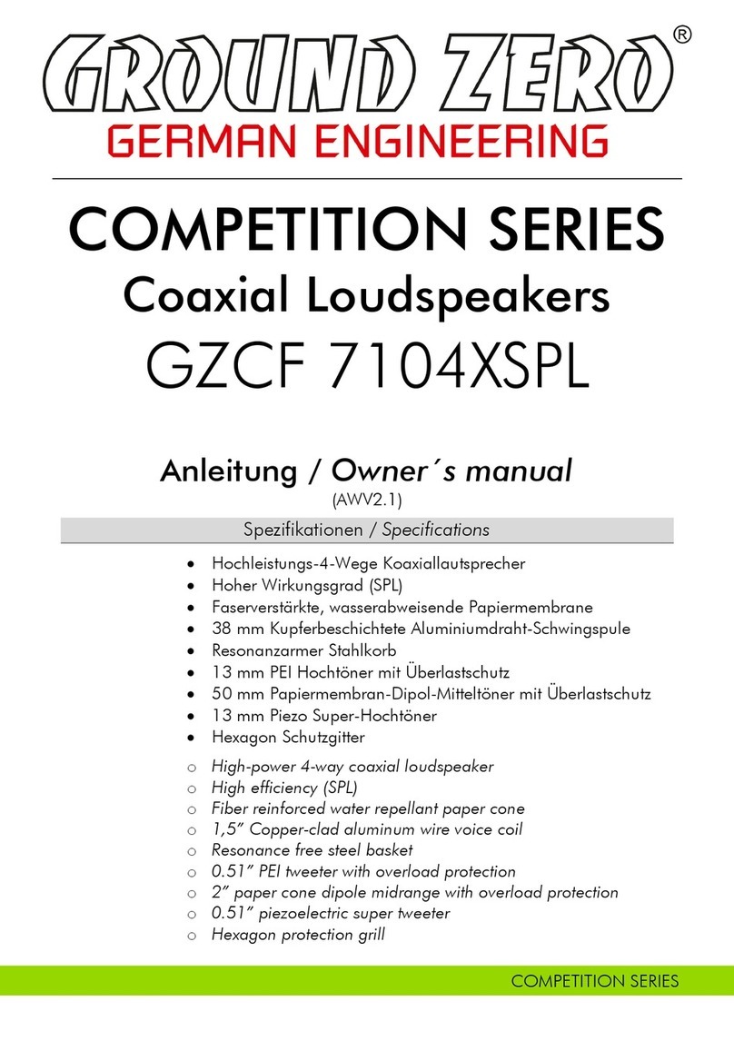 Ground Zero Competition Series owner's manual