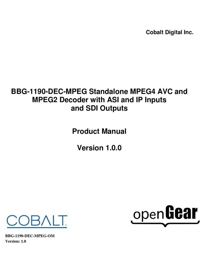 Cobalt Digital Inc BBG-1190-DEC-MPEG product manual
