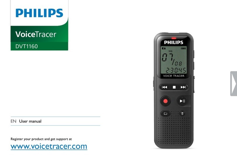 Philips VoiceTracer DVT1160 User manual Philips VoiceTracer DVT1160 User manual
