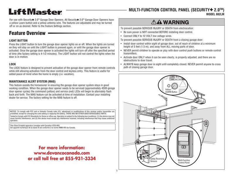 Chamberlain 882LM User manual