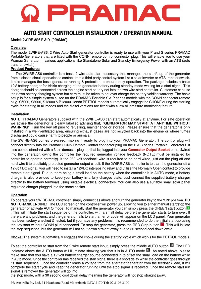 Pramac 2WIRE-AS6 P Installation & operation manual