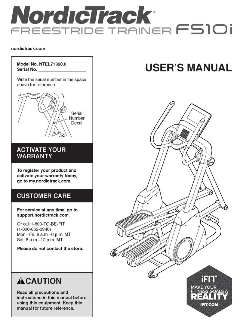 ICON Health & Fitness NordicTrack Freestride Trainer FS10i user manual