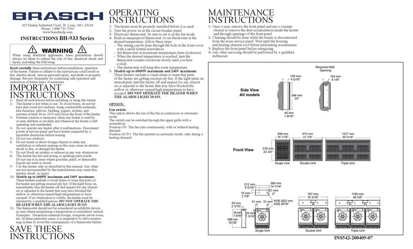 Brasch BH-933 Series instructions