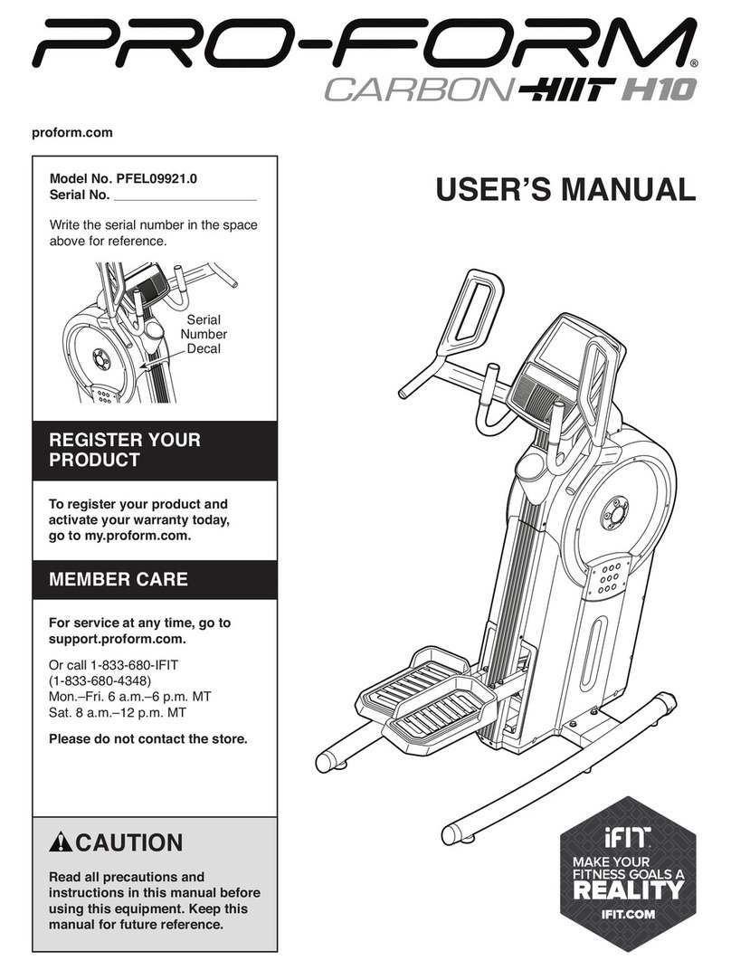 ICON Health & Fitness Pro-Form CARBON HIIT H10 user manual