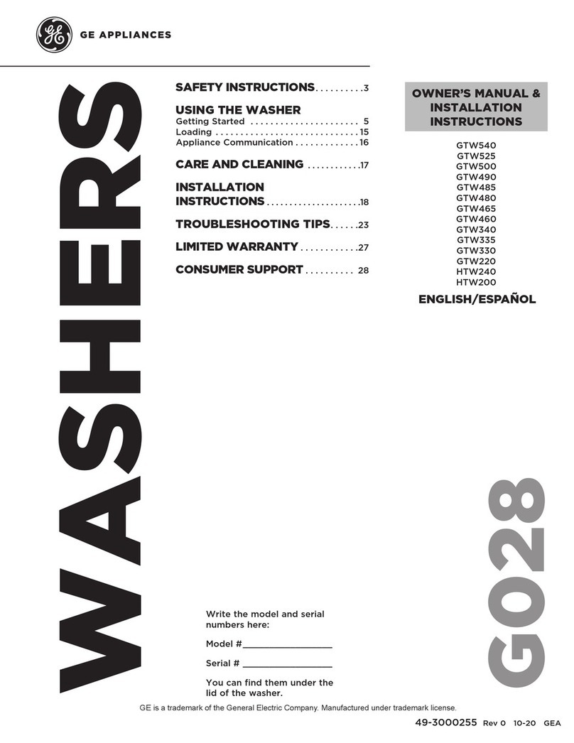 GE GTW525 Original instructions