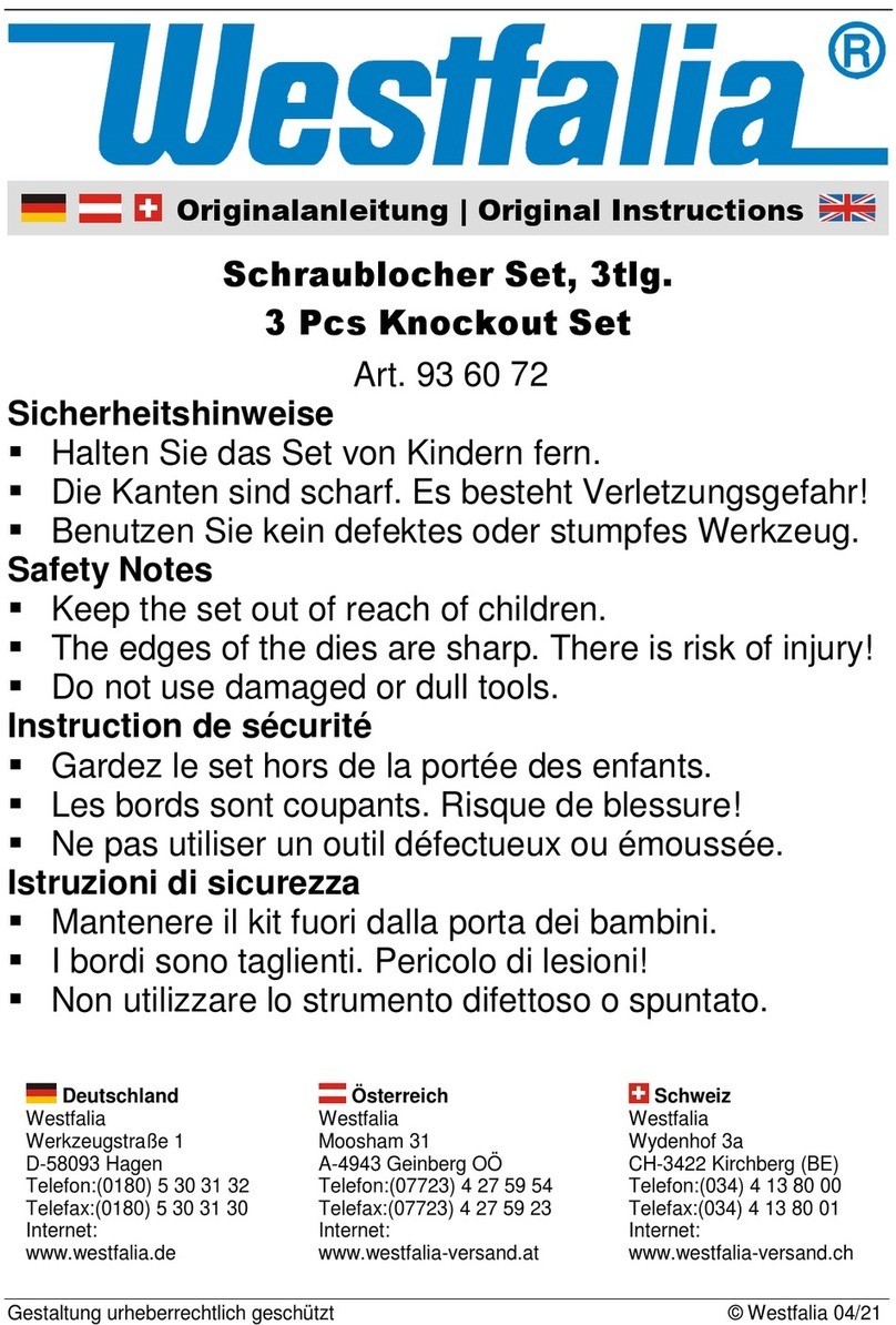 Westfalia 93 60 72 User manual