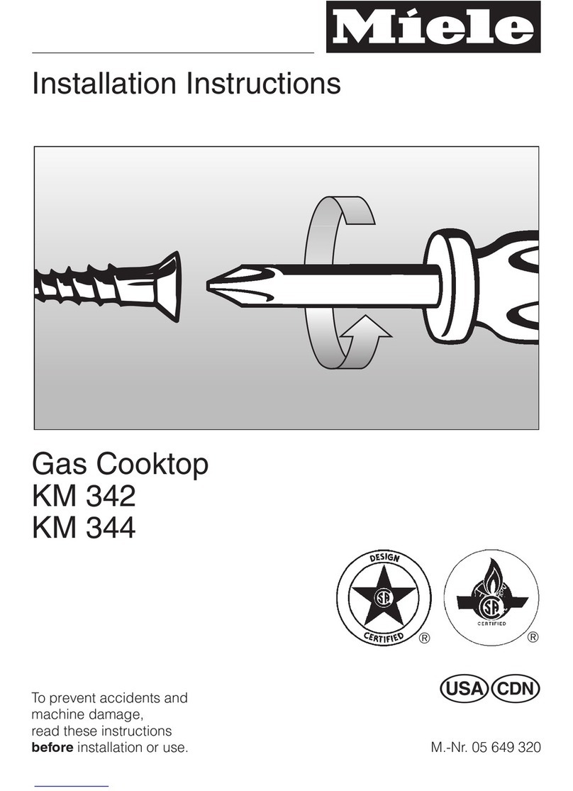 Miele KM 342 G installation instructions