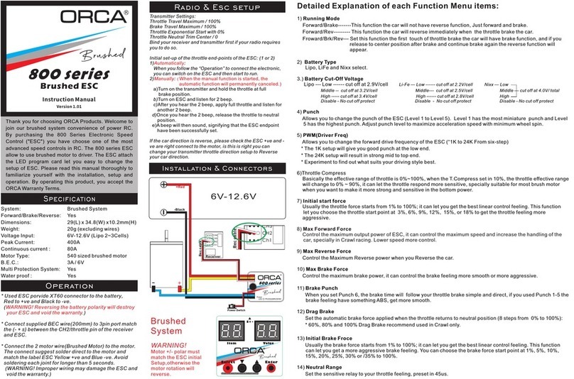 Orca 800 Series instruction manual