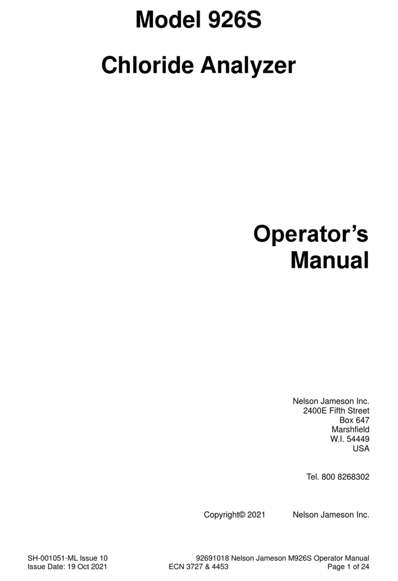 Nelson-Jameson 926S Operator's manual