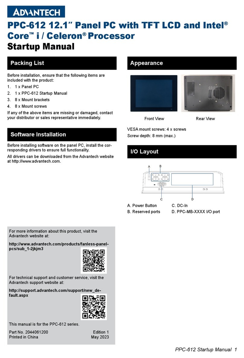 Advantech PPC-612 Startup manual