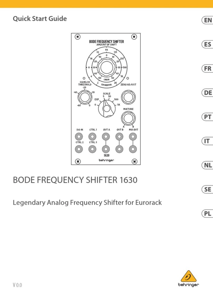 Behringer BODE FREQUENCY SHIFTER 1630 User manual
