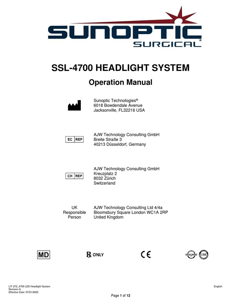 Sunoptic Surgical SSL-4700 Operation manual