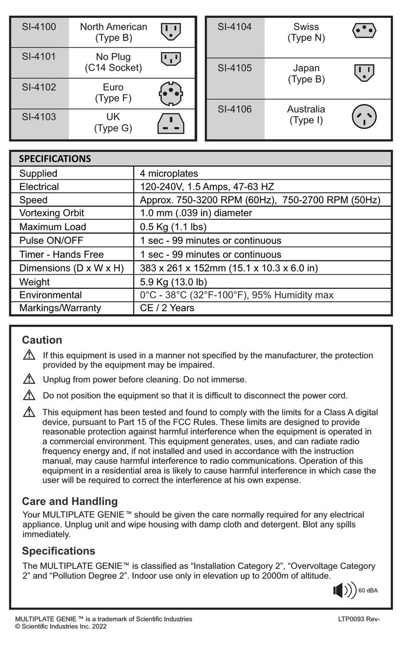 Scientific Industries MULTIPLATE GENIE SI-4100 operating instructions Scientific Industries MULTIPLATE GENIE SI-4100 operating instructions