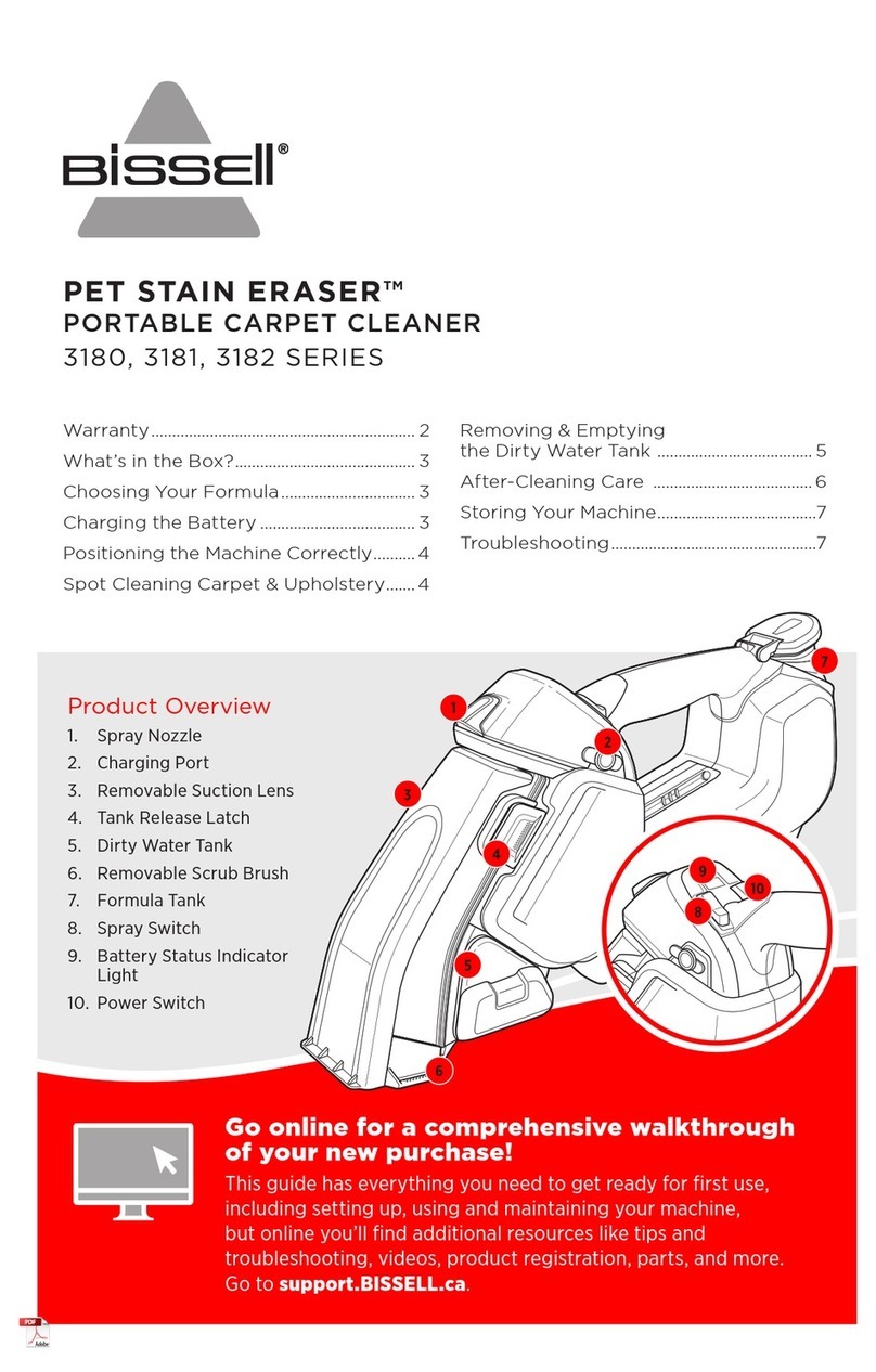 Bissell PET STAIN ERASER 3180 Series manual