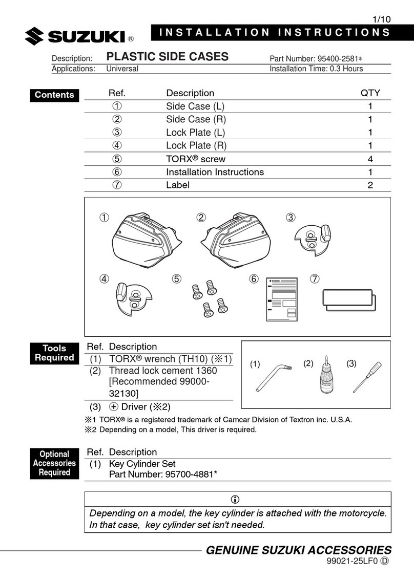 Suzuki 95400-2581 Series installation instructions