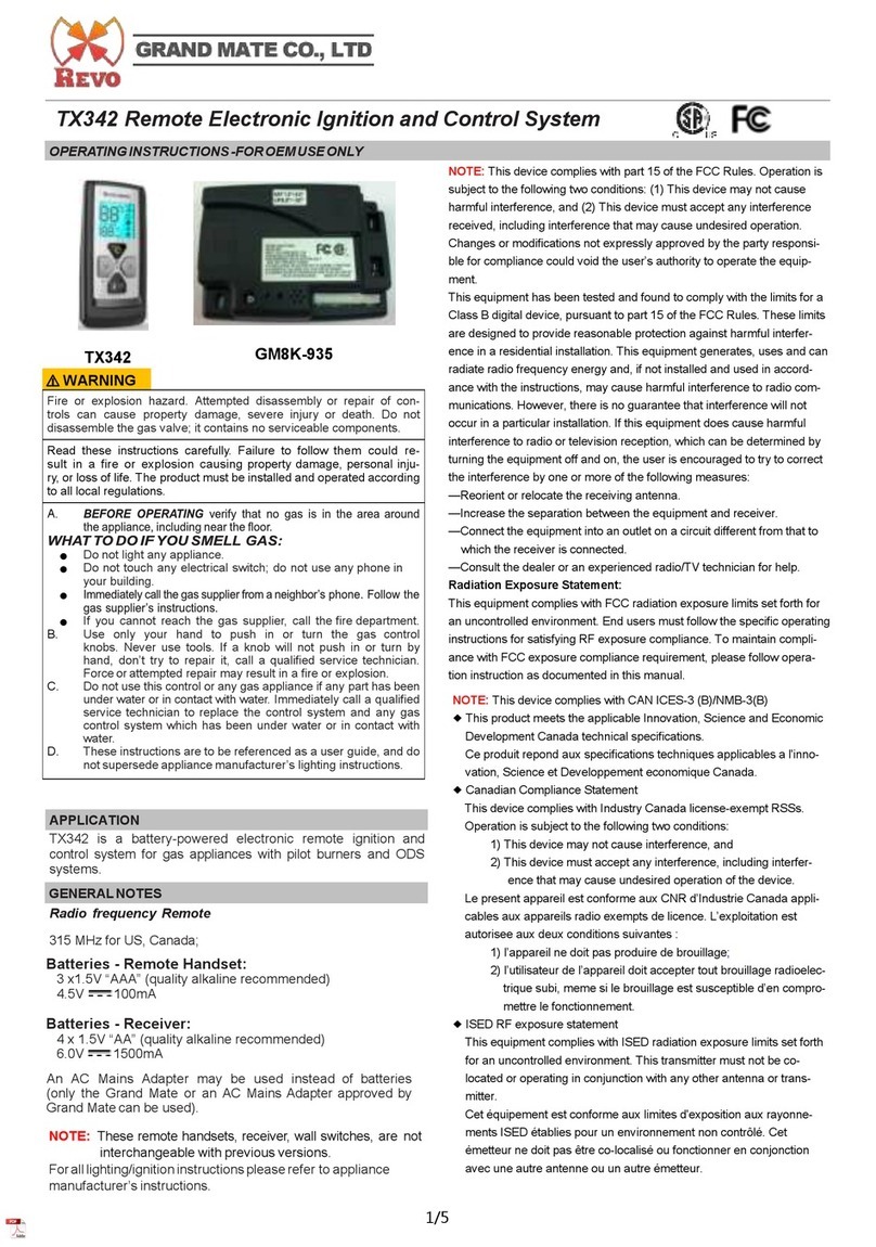 Revo TX342 operating instructions
