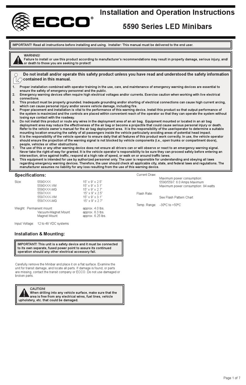 Ecco Reflex 5590 Series Assembly, installation and operation instructions Ecco Reflex 5590 Series Assembly, installation and operation instructions
