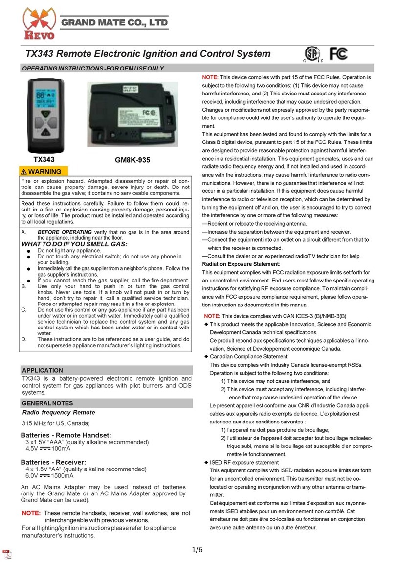 Revo TX343 operating instructions
