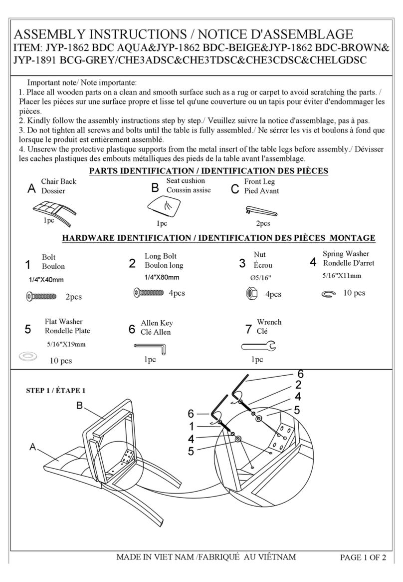 Mix & Match JYP-1862 BDC AQUA Assembly instructions Mix & Match JYP-1862 BDC AQUA Assembly instructions