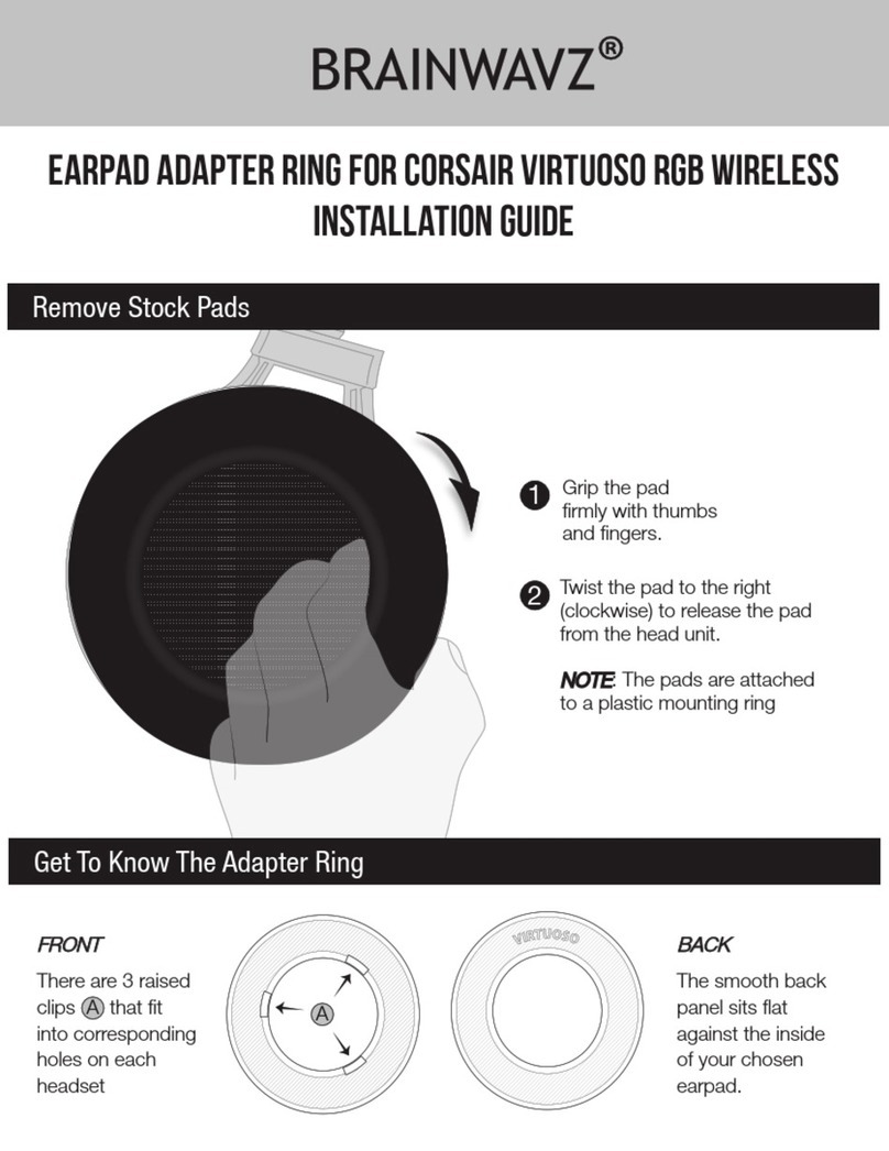 Brainwavz EARPAD ADAPTER ring FOR Corsair Virtuoso RGB... installation guide