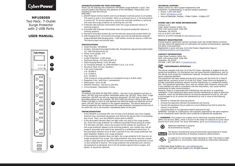 CyberPower MP1080SS User manual