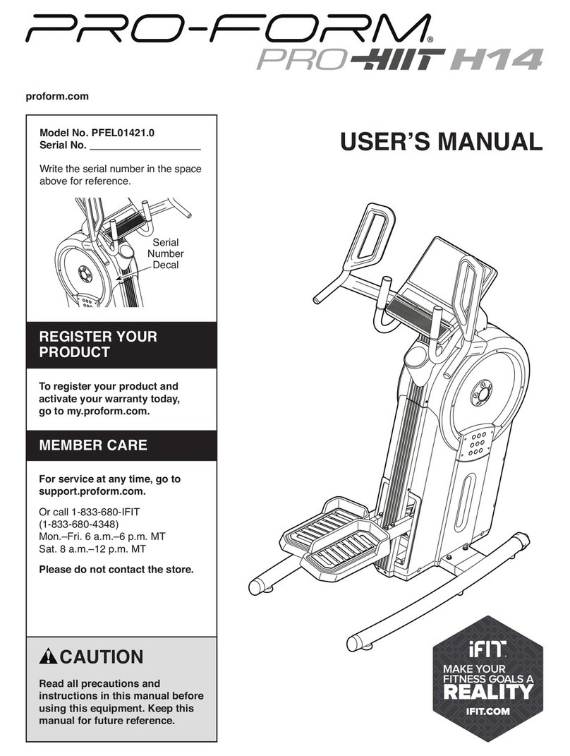 ICON Health & Fitness Pro-Form PRO HIIT H14 user manual