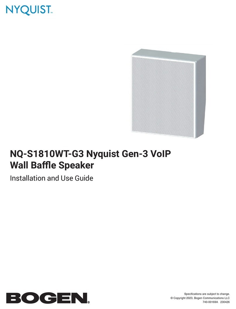 Bogen Nyquist NQ-S1810WT-G3 Operating manual