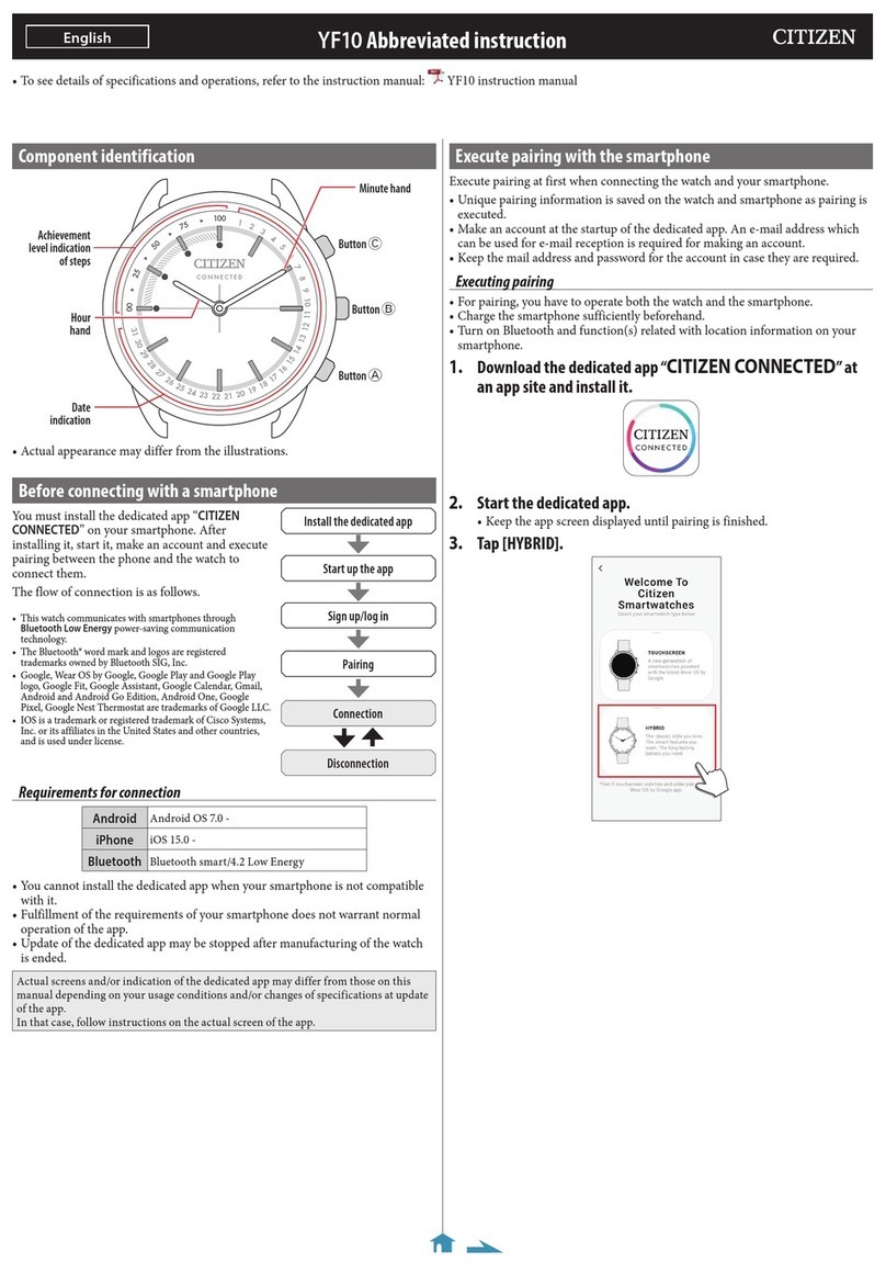 Citizen YF10 User manual