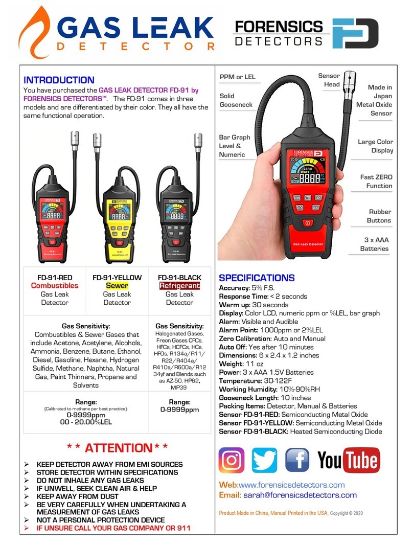 FORENSICS DETECTORS FD-91 quick start guide