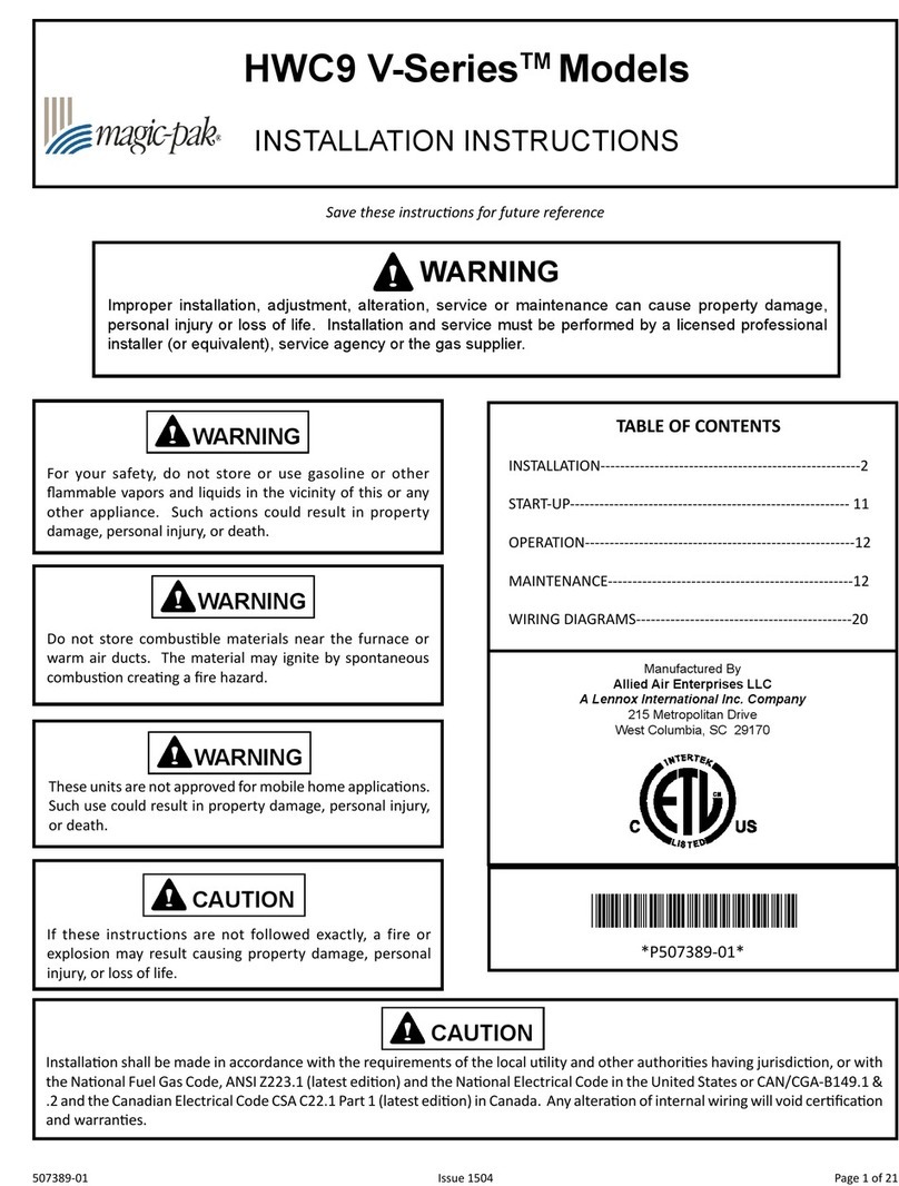 Magic-Pak V Series installation instructions Magic-Pak V Series installation instructions
