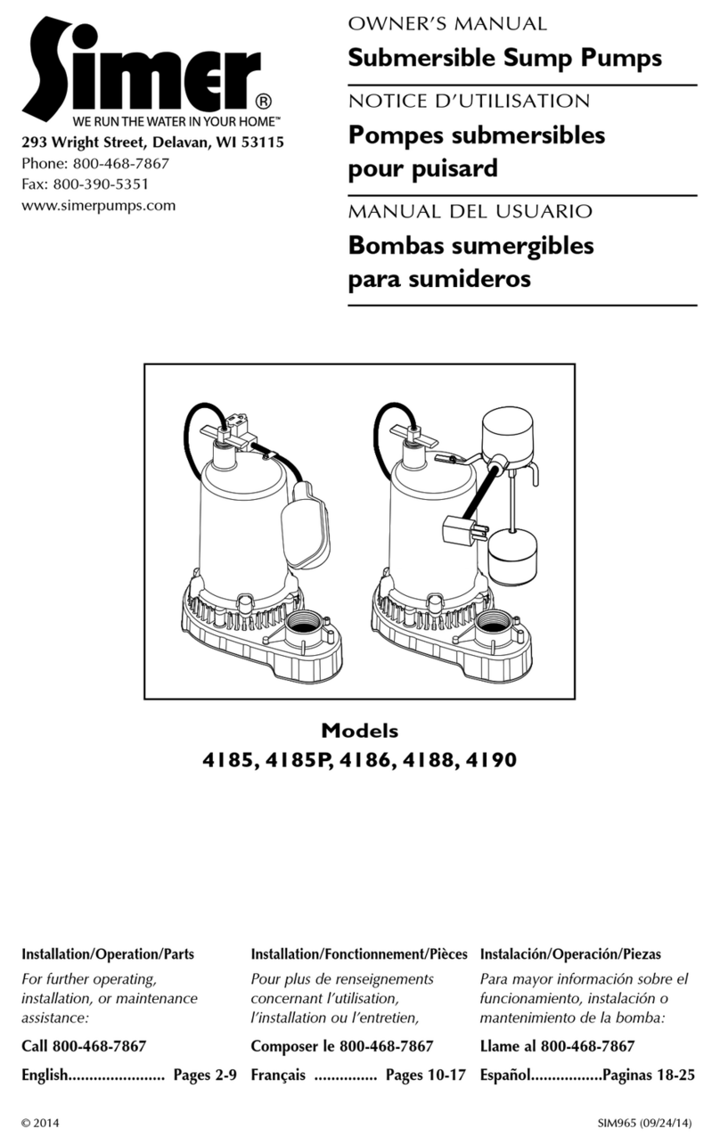 Simer 4185 owner's manual
