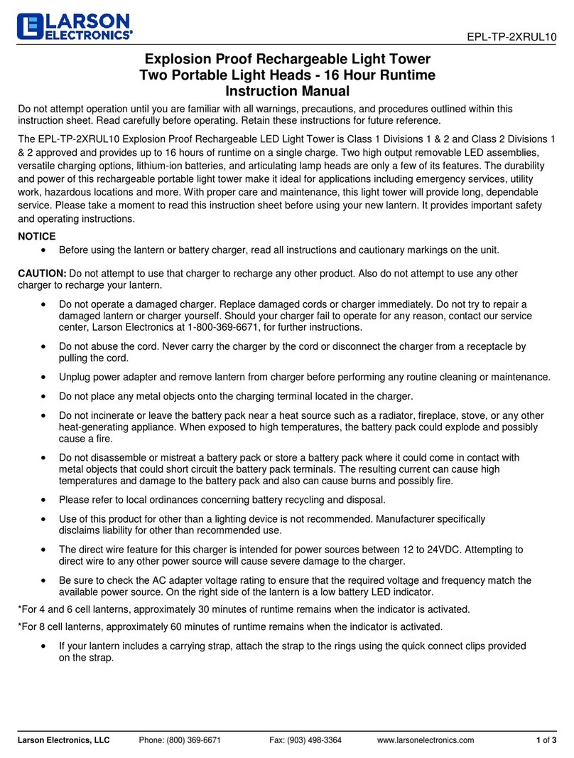 Larson Electronics EPL-TP-2XRUL10 User manual Larson Electronics EPL-TP-2XRUL10 User manual