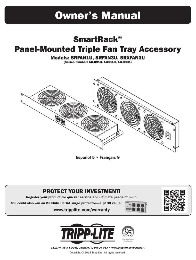 Tripp Lite SmartRack SRFAN1U User manual Tripp Lite SmartRack SRFAN1U User manual